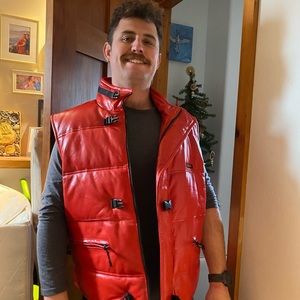 M. Julian Wilson’s Leather Expert MJX red hip hop vest mens size medium